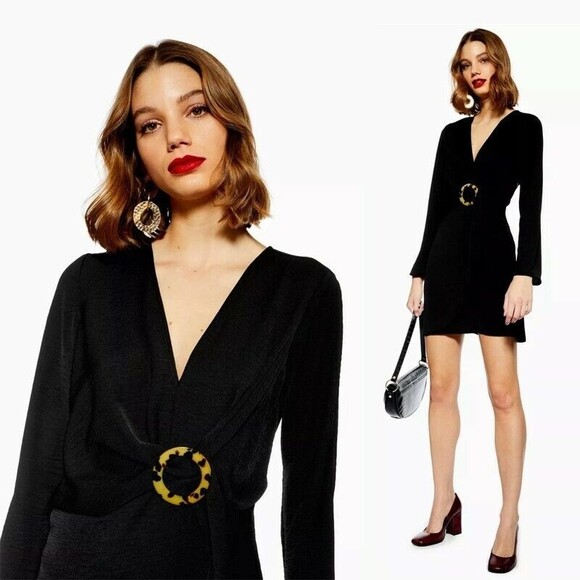 ❤︎ TOPSHOP ❤︎  Horn Ring Mini dress - US2 - Picture 1 of 7